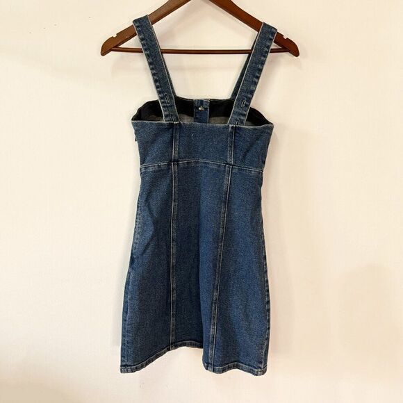 Good American Snap To It Button Front Denim Dress - Picture 3 of 8